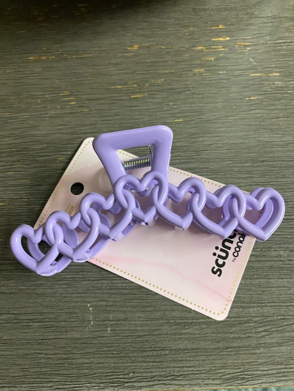 Chain Heart Hair Clip - Lavender